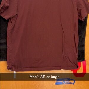 American Eagle Outfitters Men's Burgundy Tee - Large
